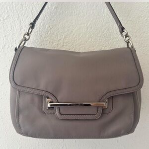 Purple Leather Coach Shoulder Bag